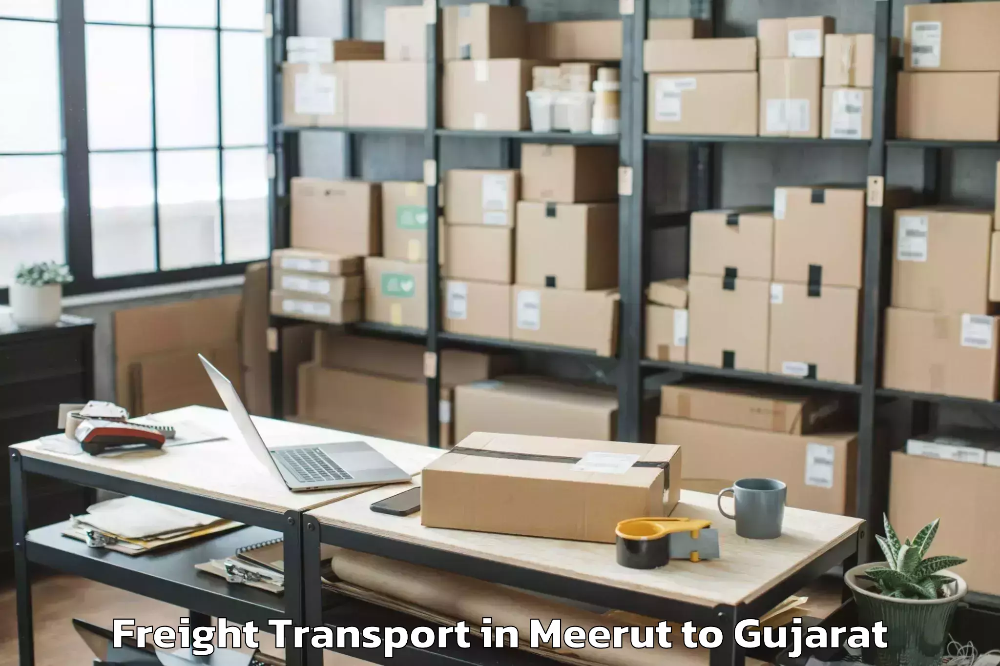 Get Meerut to Vartej Freight Transport